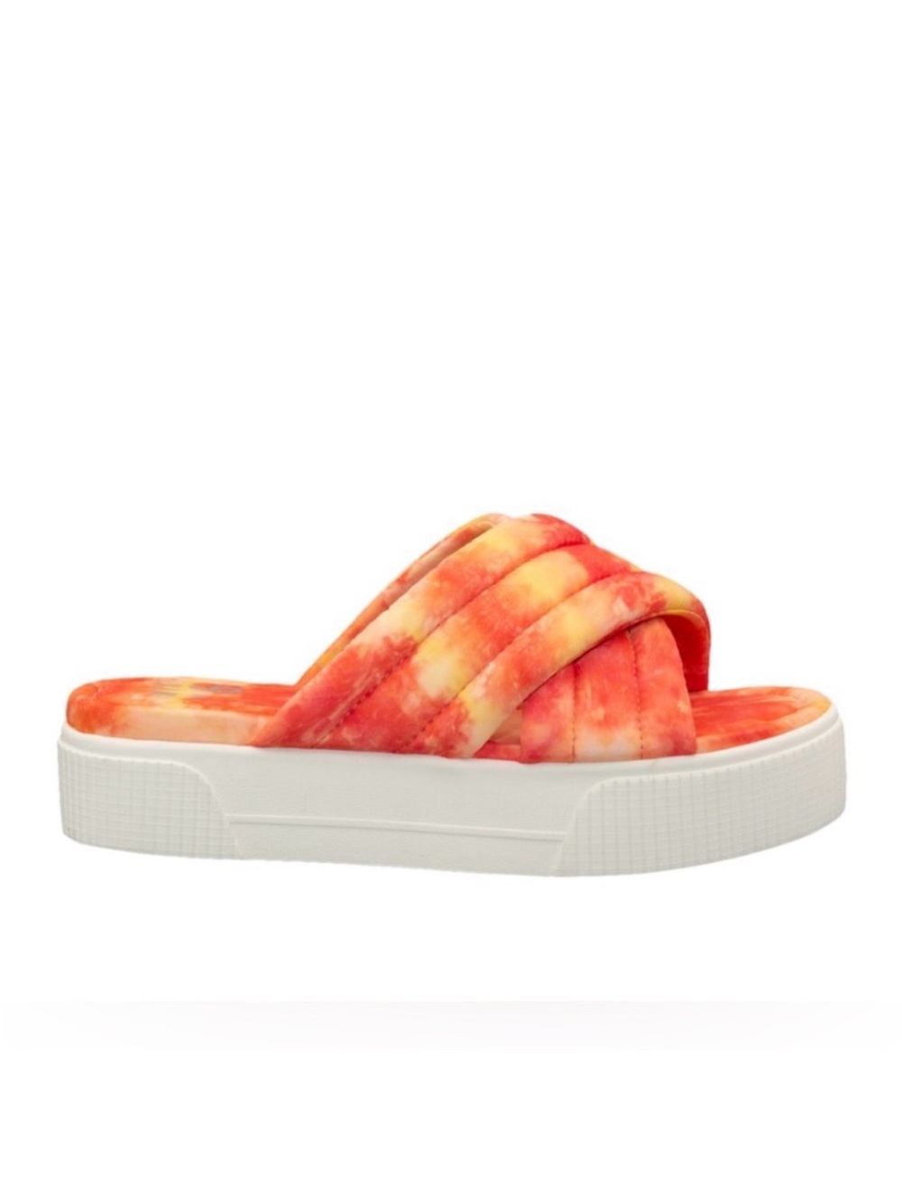 Mix No. 6 Women's Tie-Dye Padded Platform Slide - Orange & Yellow